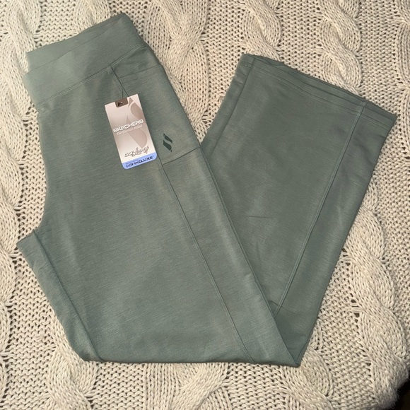 Skechers Go Lounge Green wide leg pants New - Picture 1 of 4
